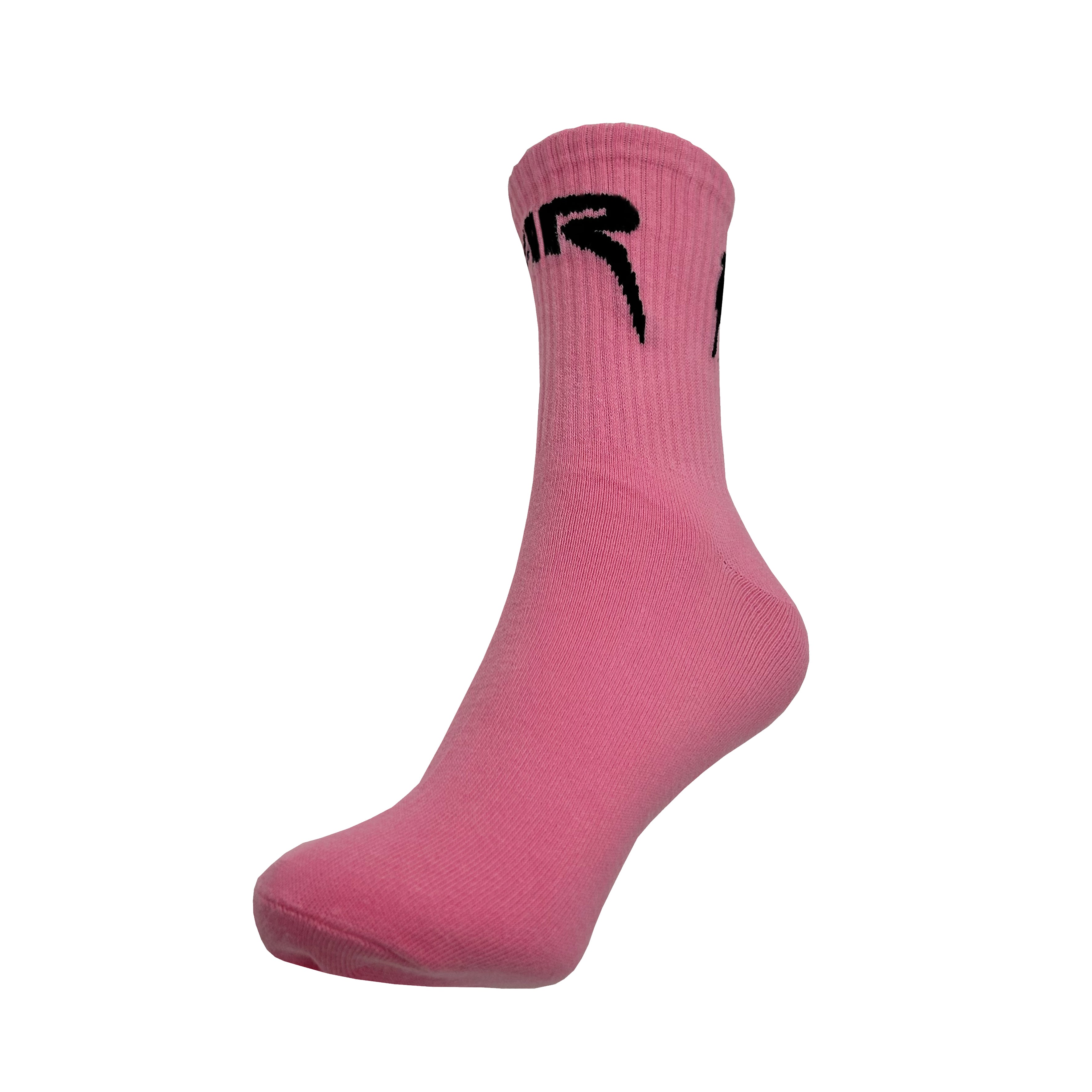 Unisex Socks Pink with Black Fir Design Size S (UK 4-7)