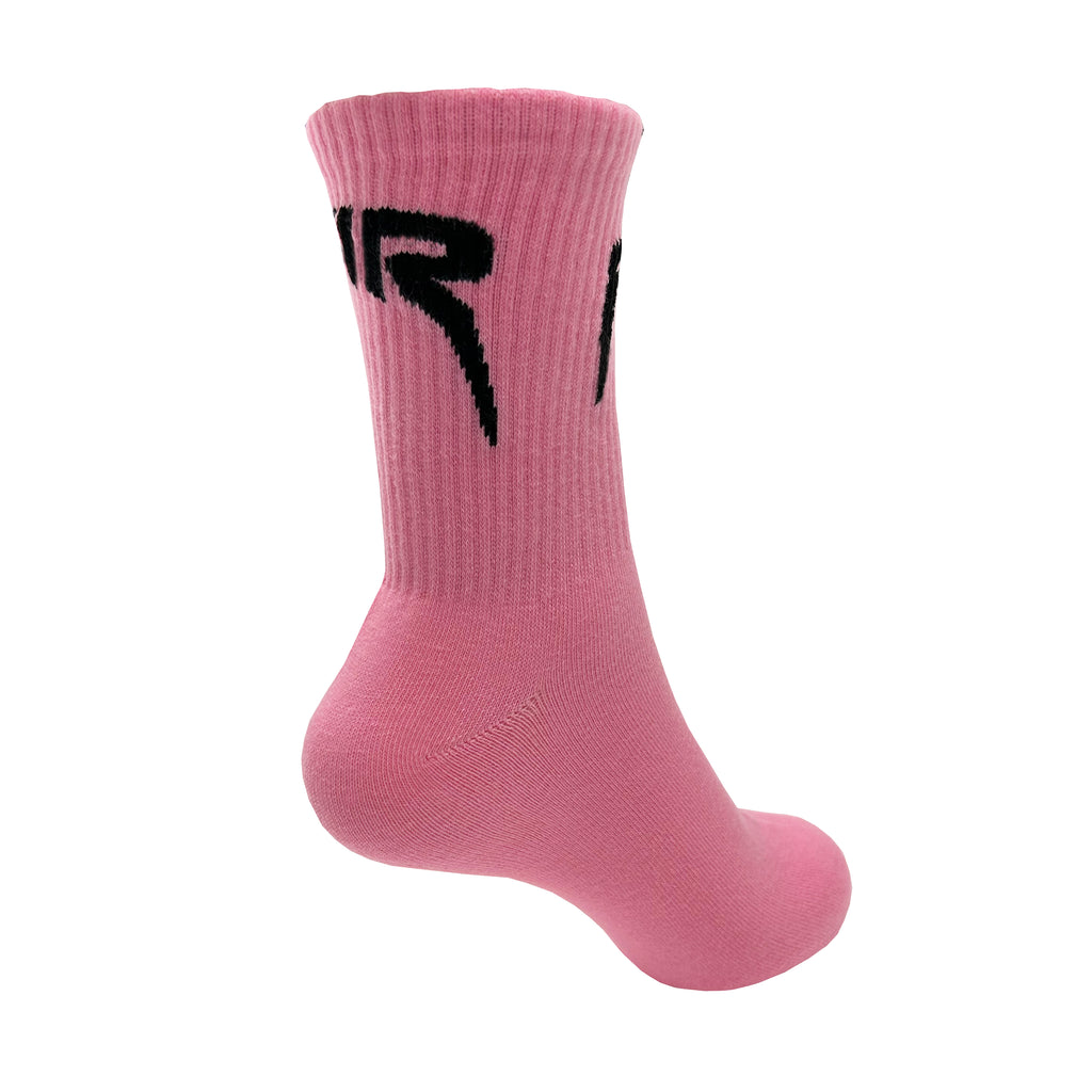 Unisex Socks Pink with Black Fir Design Size S (UK 4-7)