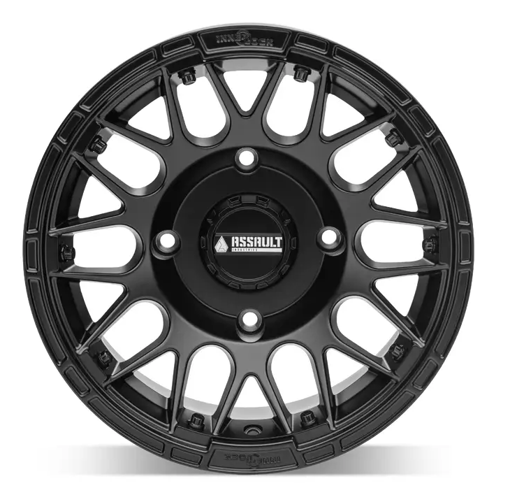 15x10 ASSAULT INDUSTRIES HELLFIRE BEADLOCK WHEELS, SATIN BLACK 4/156 4x156 WHL-156-4-15-10-ILSB