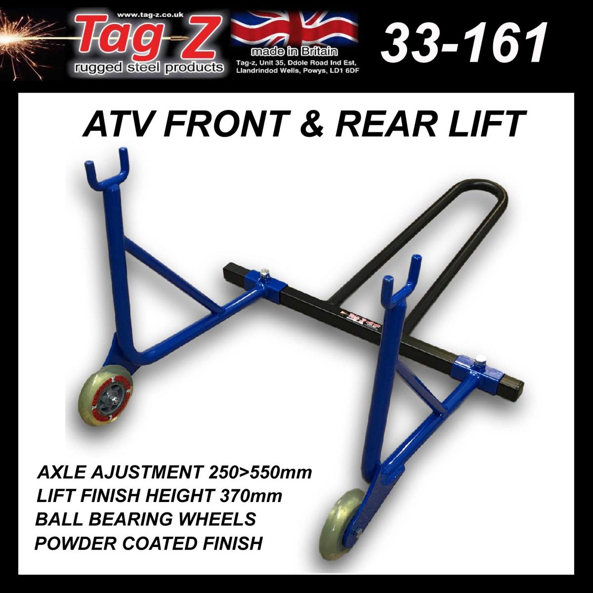 ATV REAR ELEVATOR BLUE BLACK, ATV / QUAD FAST EASY LIFT