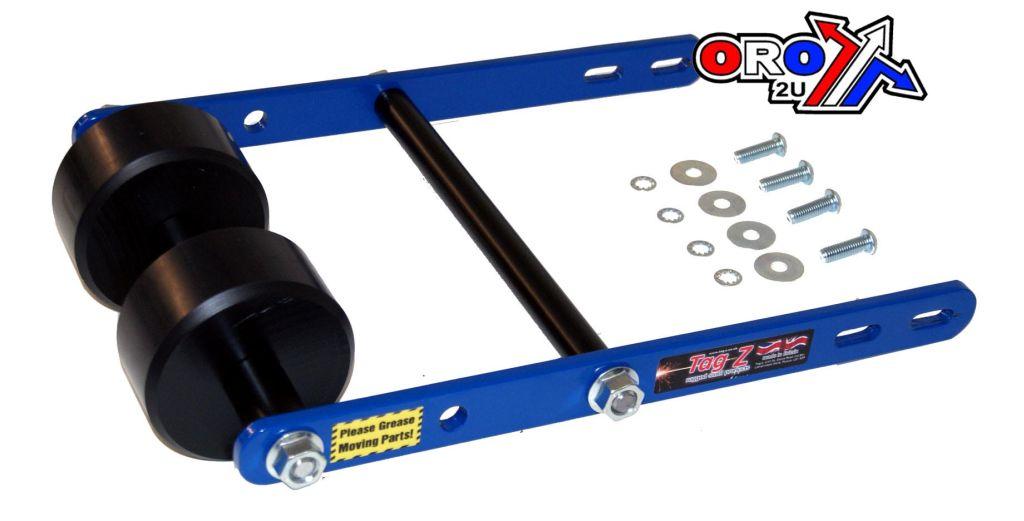 WHEELIE BAR 2 ROLLER TAG-Z BLUE, ATV QUAD WHEELIE SAVER / CATCH, 3.4KG 34x22x7cm
