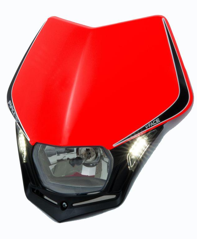 V-FACE LED HEADLIGHT, RTECH R-MASKRQNR009, HSQRED/BK