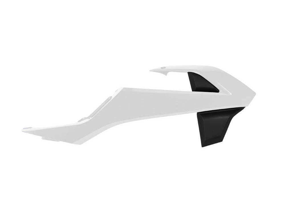 RADIATOR SCOOPS WHITE/BLACK 16-23 KTM65, RTECH R-CVKTMBNNR1665, OEM 2017