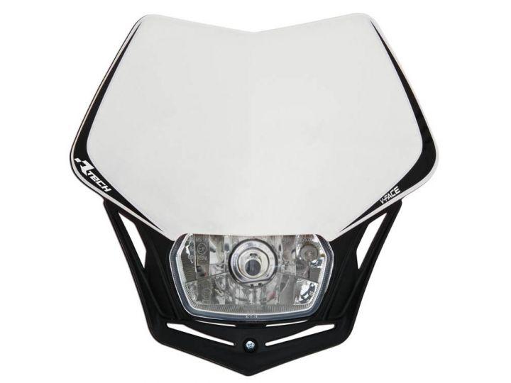 V-FACE HEADLIGHT WHITE/BK, RTECH R-MASKBNNR008