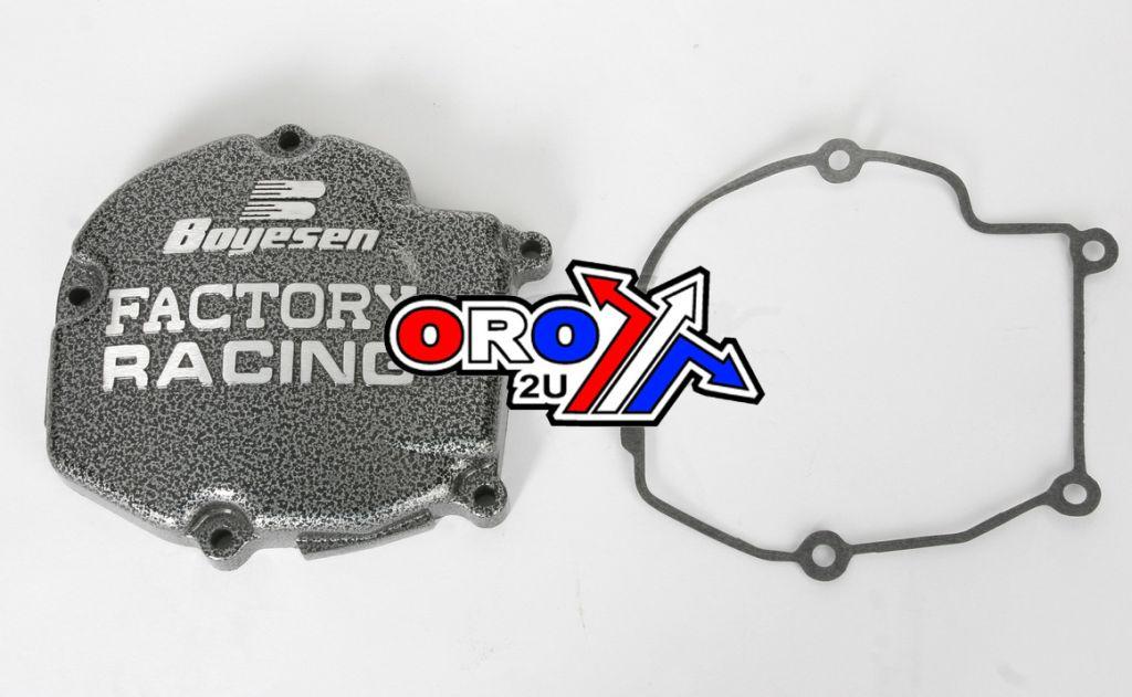 IGNITION COVER 03-07 KX125, BOYESEN SC-11AL BLACK/SILVER, VEIN