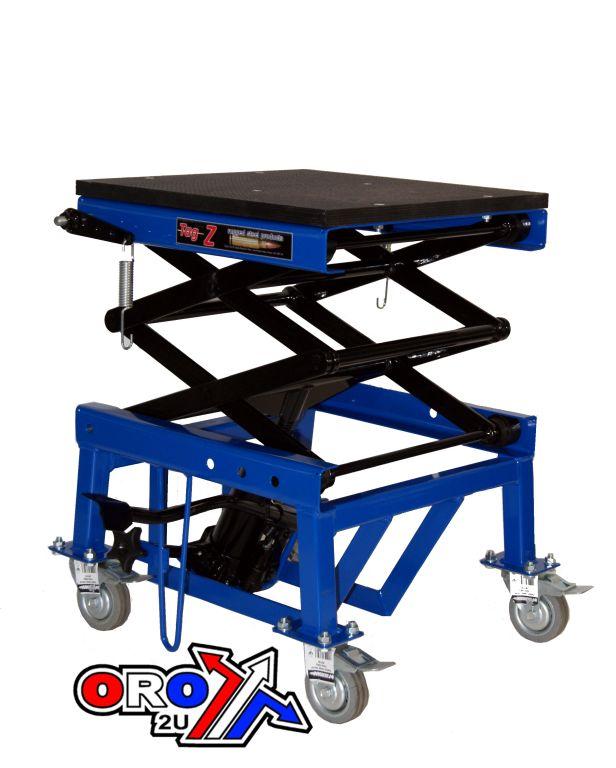 TAGZ WHEEL ABOUT LIFT BLUE BLACK HYDRAULIC SCISSOR STAND MAX LIFT WEIGHT 150KG