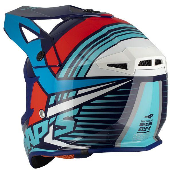 MX HELMET LG 60 WHITE/BLUE 21, SWAP'S S818 FULL FACE CSW6G1104, !! ACU GOLD APPROVED !!