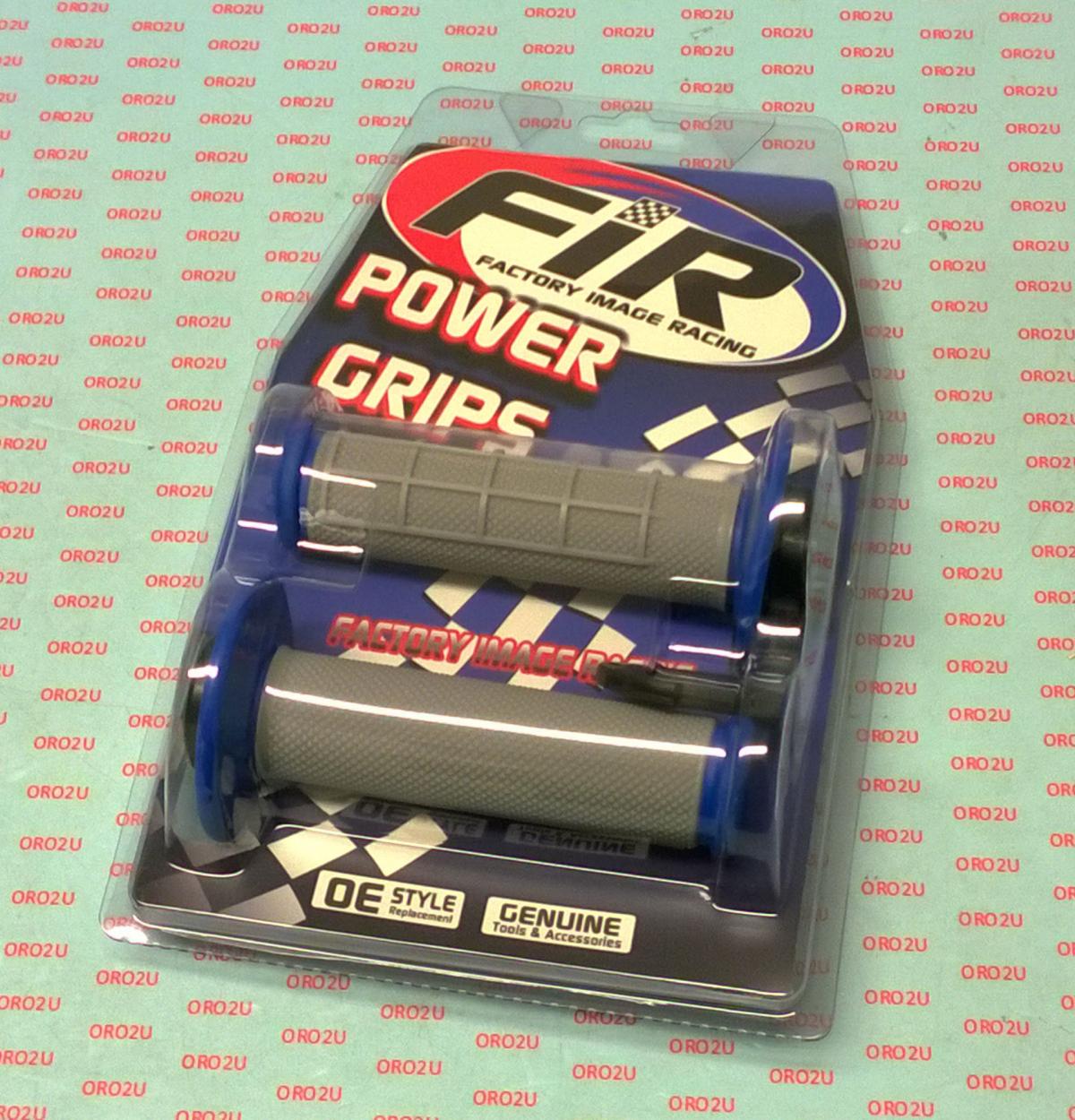 LOCK ON GRIP SET 16-18 KTM HUSQ 4-STROKE, HALF WAFFLE SOFT GREY/BLUE, ODI STYLE, FIR -