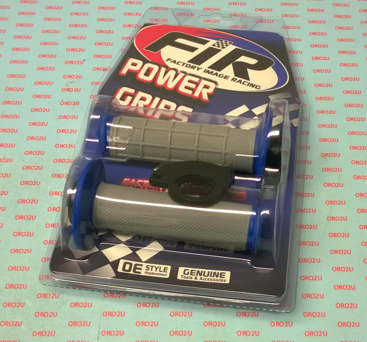LOCK ON GRIP SET 17-22 KTM HUSQ 2-STROKE, HALF WAFFLE SOFT GREY/BLUE, ODI STYLE, FIR -