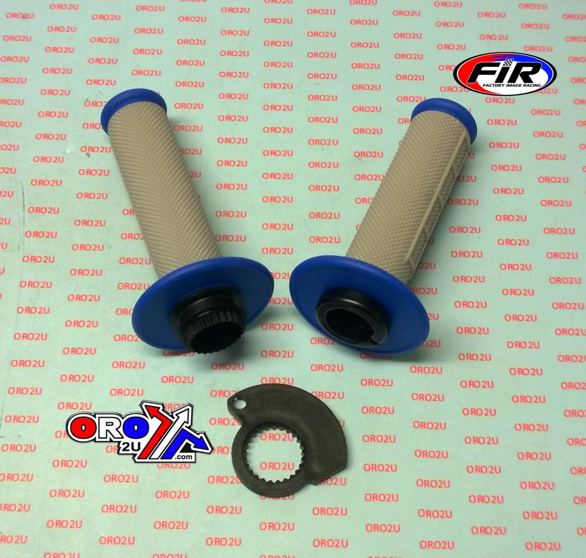 LOCK ON GRIP SET 17-22 KTM HUSQ 2-STROKE, HALF WAFFLE SOFT GREY/BLUE, ODI STYLE, FIR -