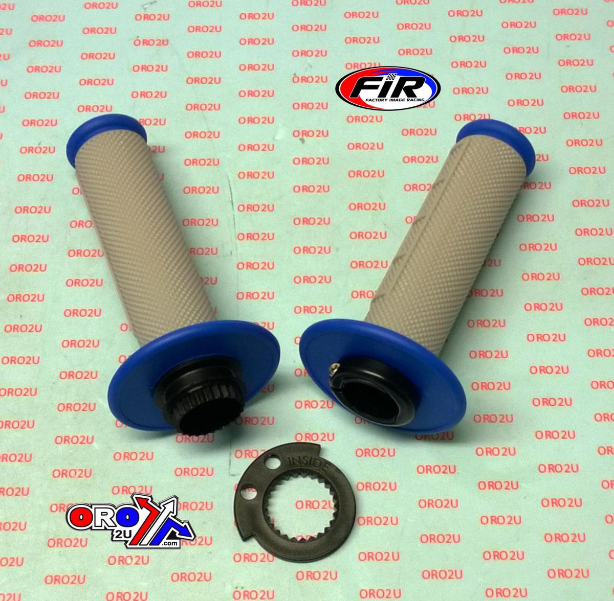 LOCK ON GRIP SET 16-18 KTM HUSQ 4-STROKE, HALF WAFFLE SOFT GREY/BLUE, ODI STYLE, FIR -