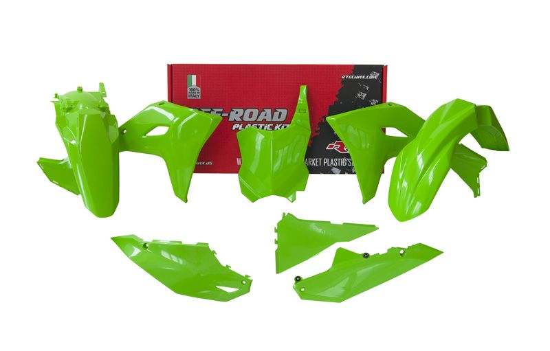 PLASTIC KIT/5 2024-2025 KAWASAKI KX450 GREEN, RTECH R-KITKXF-VE0-524