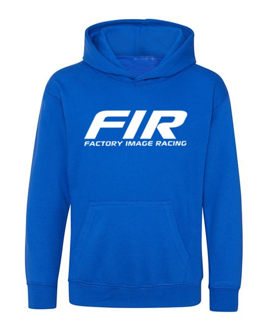 Fir Kids Hoodie Sweater - White on Blue, Size - 7/8