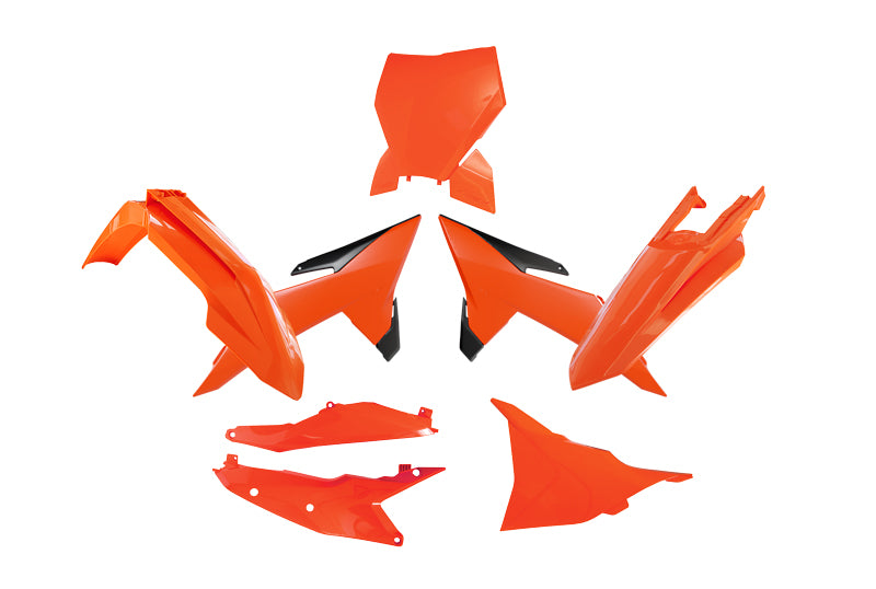 PLASTIC KIT 6PCS KTM SX SXF XC XC-F 2025, R-TECH R-KITKTM-AN0-025 NEON ORANGE
