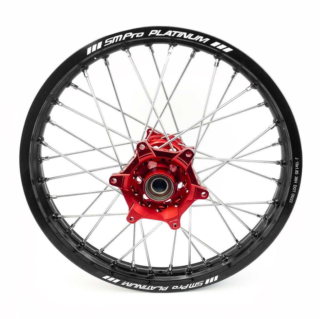 19x1.85 WHEEL HON BLACK/RED GLOSS FINISH, GLOSS BK RIM / GLOSS RED HUB, SP047.03.82.01.99 MX-9110