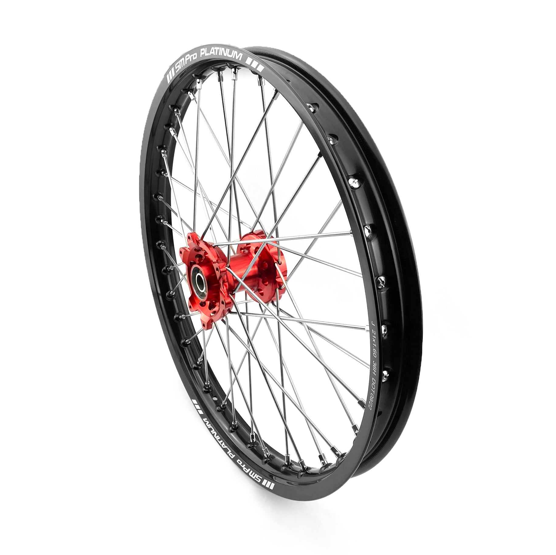21x1.60 WHEEL HON BK GLOSS/RED, MX-9000 BLACK RIM, RED HUB, SP153.03.80.01.99 GLOSS RIM