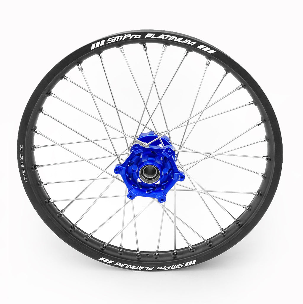 21x1.60 WHEEL YAM MATT BK/BE RACE, MX-4001 MATT BLACK RIM / BLUE HUB, SP185.04.80.51.99 MATT RIM