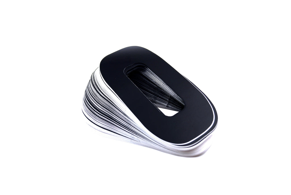 RACE NUMBERS - 0 ZERO - BLACK, PACK OF 25 / 15cm 6 / VINYL STICKER