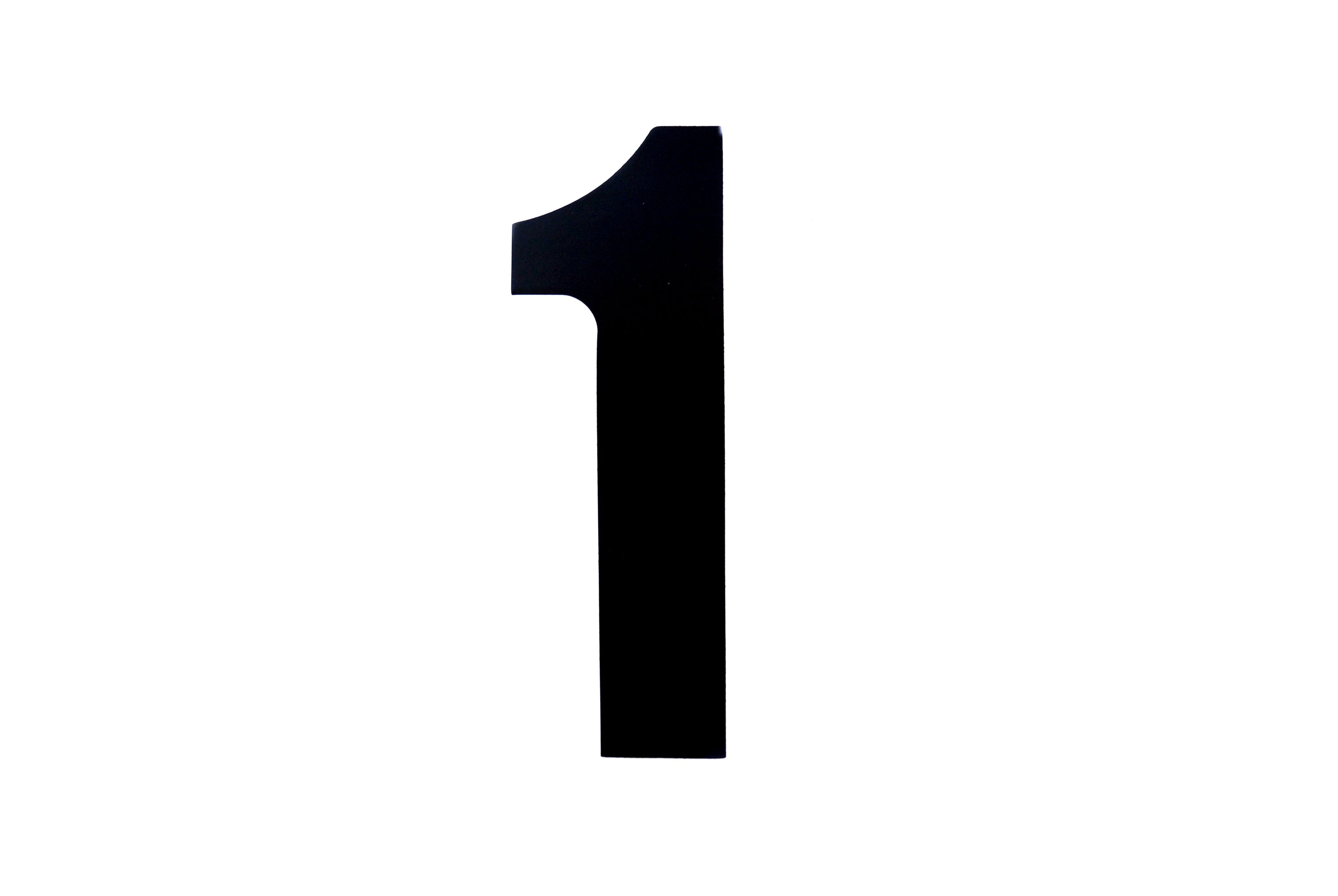 RACE NUMBERS - 1 ONE - BLACK, PACK OF 100 / 15cm 6 / VINYL STICKER