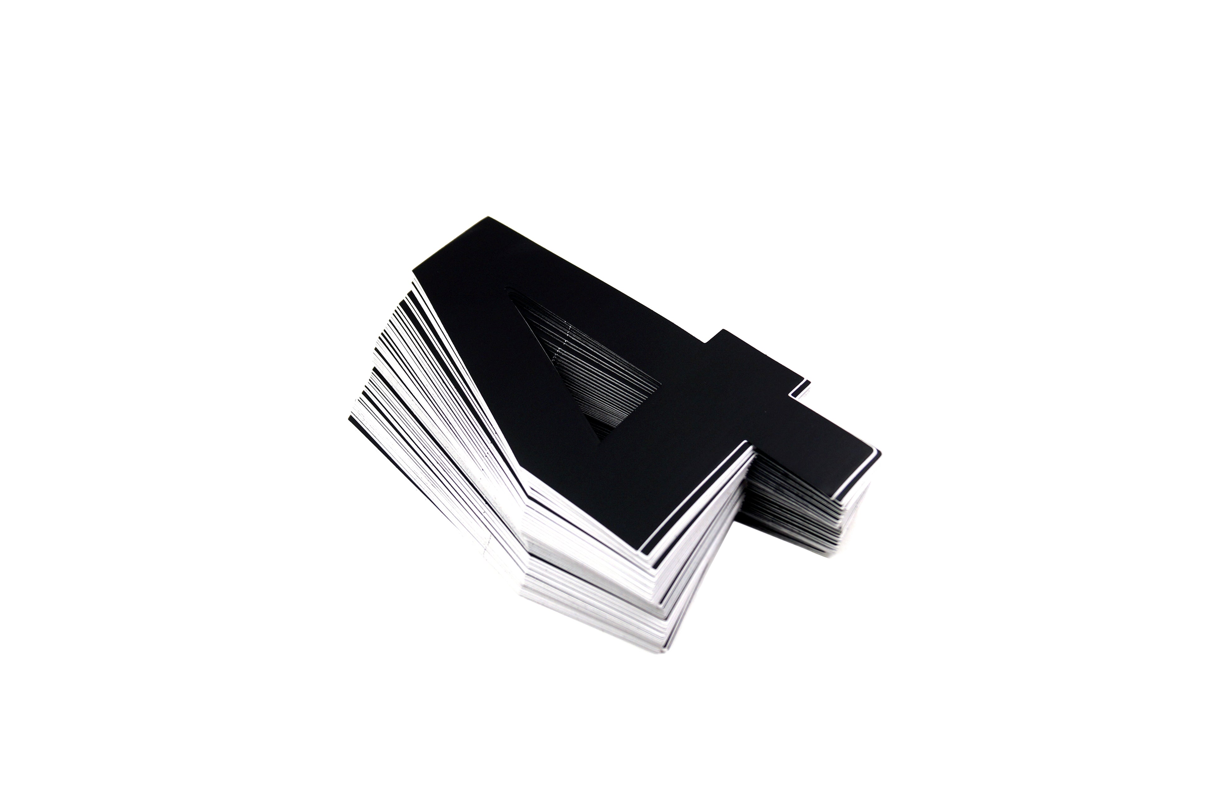 RACE NUMBERS - 4 FOUR - BLACK, PACK OF 25 / 15cm 6 / VINYL STICKER