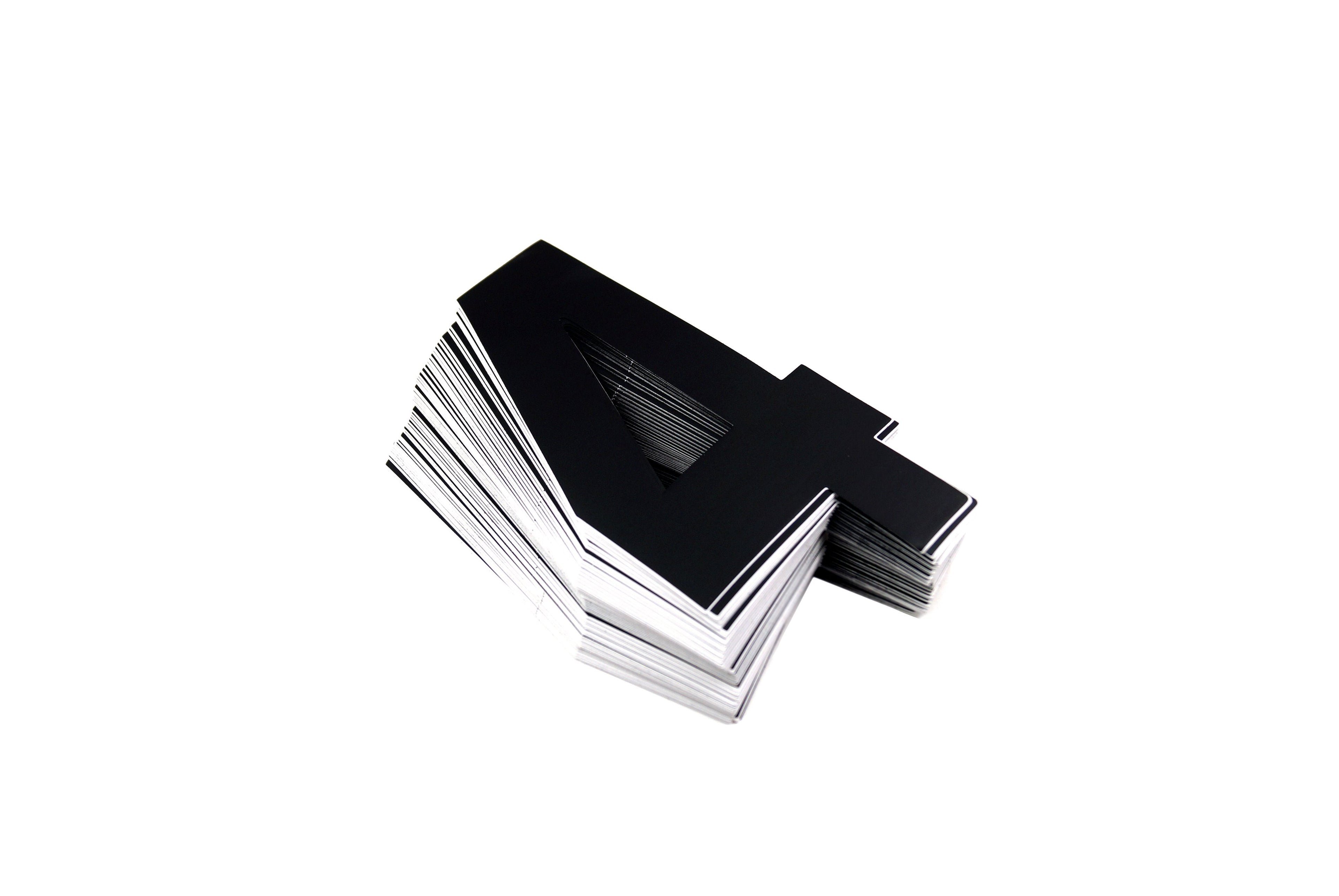 RACE NUMBERS - 4 FOUR - BLACK, PACK OF 100 / 15cm 6 / VINYL STICKER