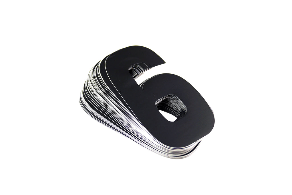 RACE NUMBERS - 6 SIX / 9 NINE - BLACK, PACK OF 100 / 15cm 6 / VINYL STICKER