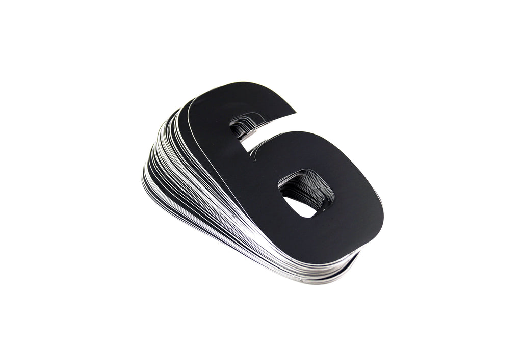RACE NUMBERS - 6 SIX / 9 NINE - BLACK, PACK OF 25 / 15cm 6 / VINYL STICKER