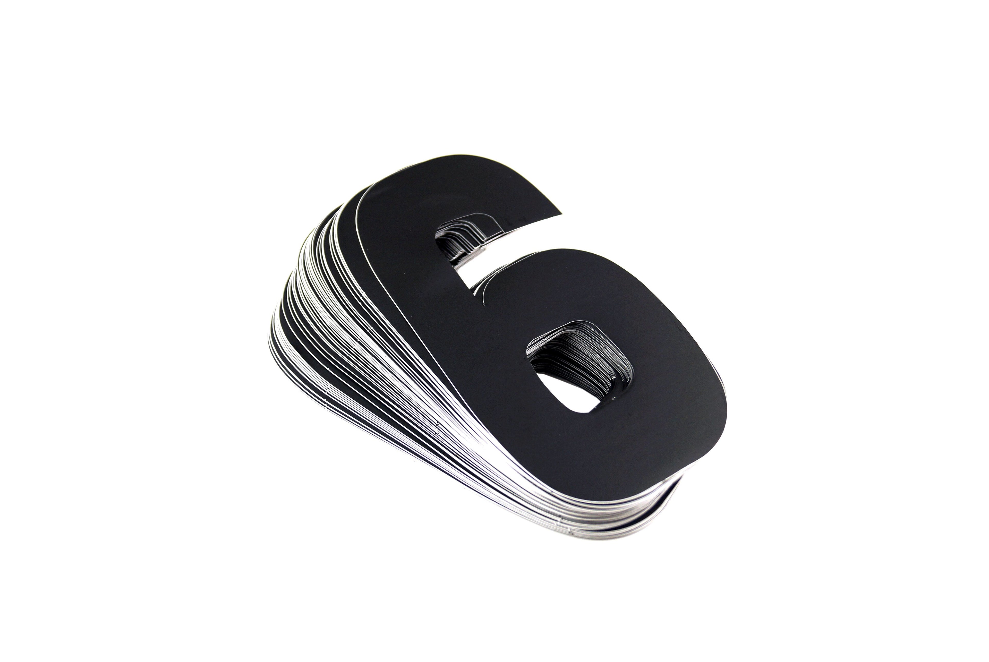 RACE NUMBERS - 6 SIX / 9 NINE - BLACK, PACK OF 25 / 15cm 6 / VINYL STICKER