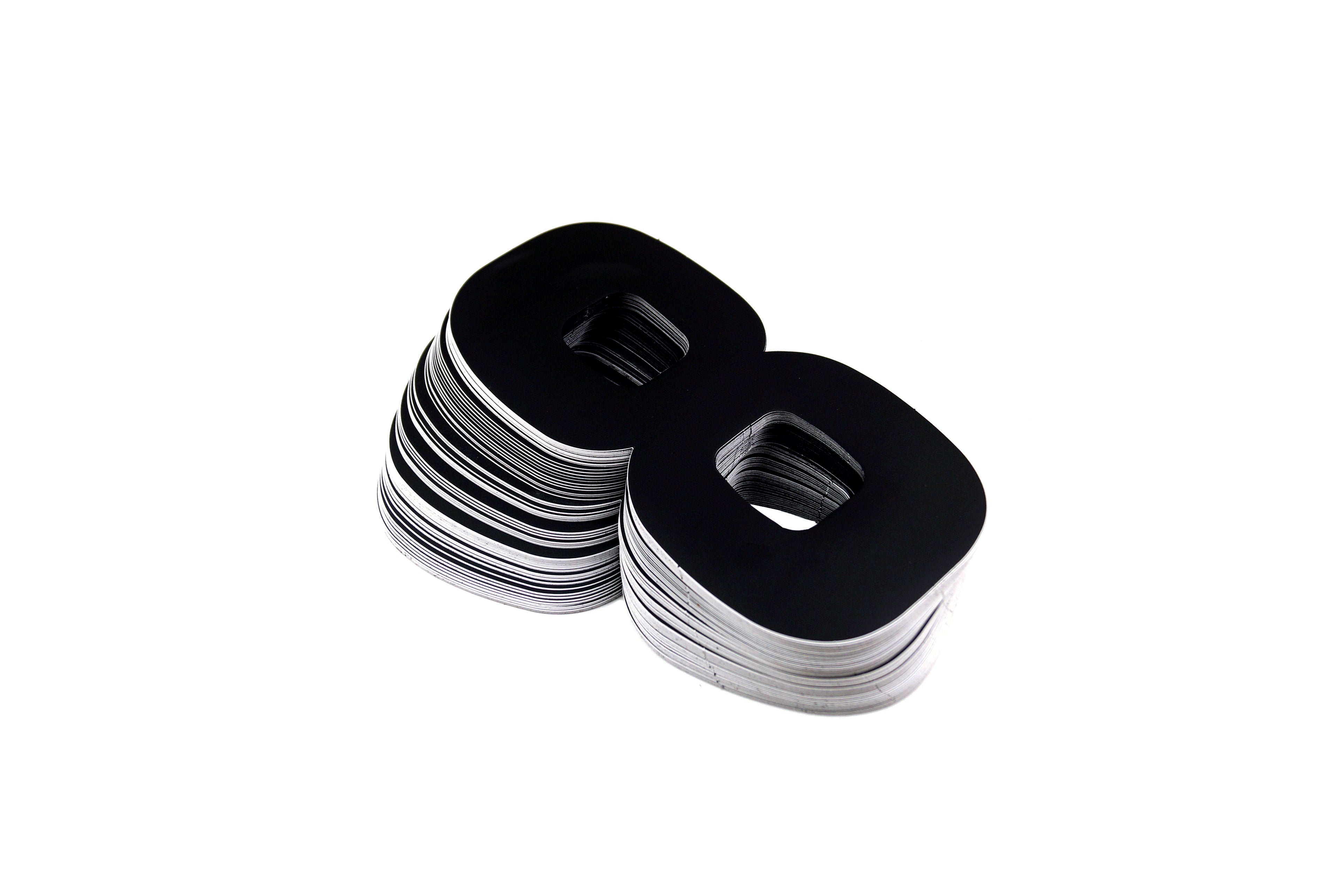 RACE NUMBERS - 8 EIGHT - BLACK, PACK OF 25 / 15cm 6 / VINYL STICKER