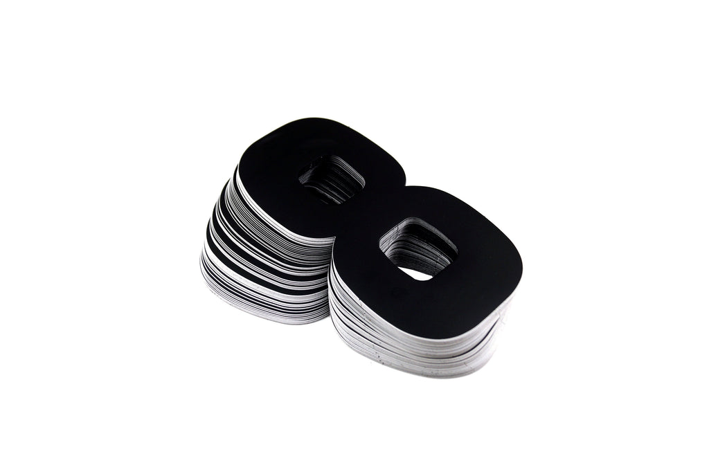 RACE NUMBERS - 8 EIGHT - BLACK, PACK OF 100 / 15cm 6 / VINYL STICKER