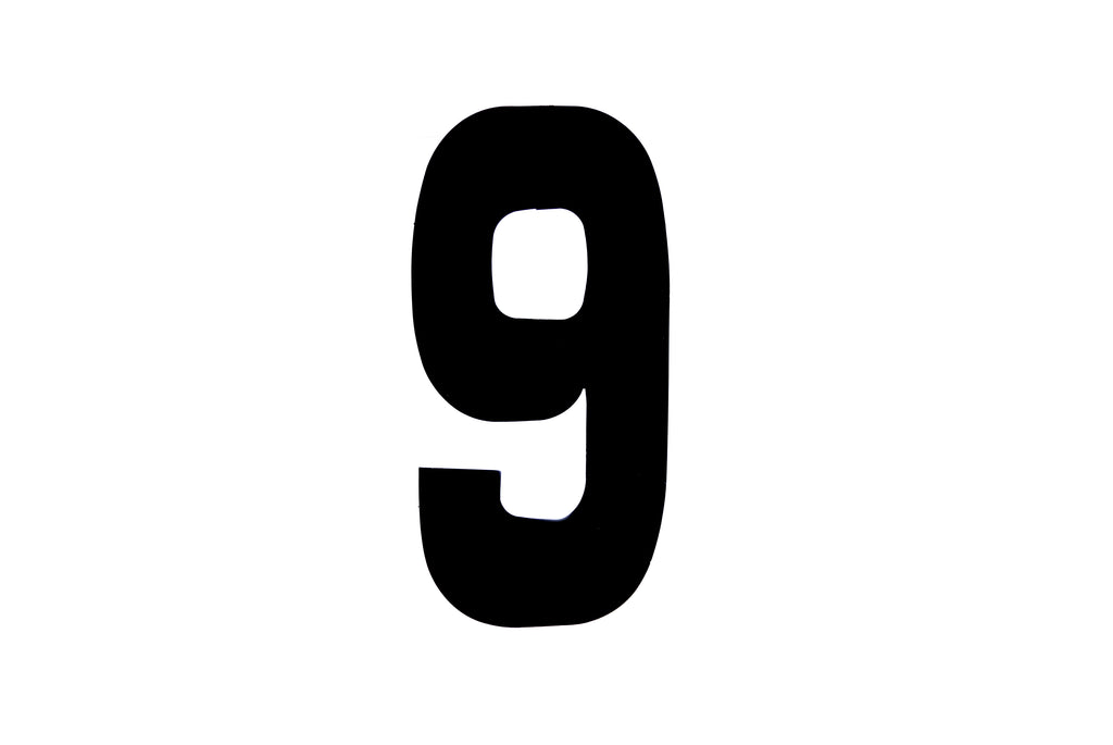 RACE NUMBERS - 6 SIX / 9 NINE - BLACK, PACK OF 25 / 15cm 6 / VINYL STICKER