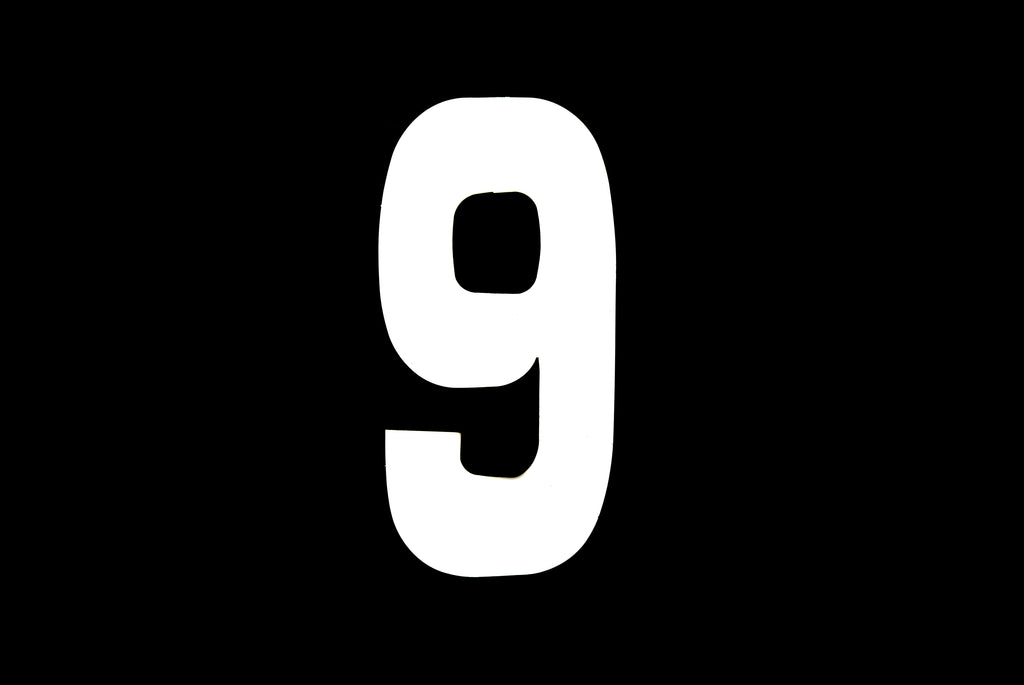 RACE NUMBERS - 6 SIX / 9 NINE - WHITE, PACK OF 100 / 15cm 6 / VINYL STICKER