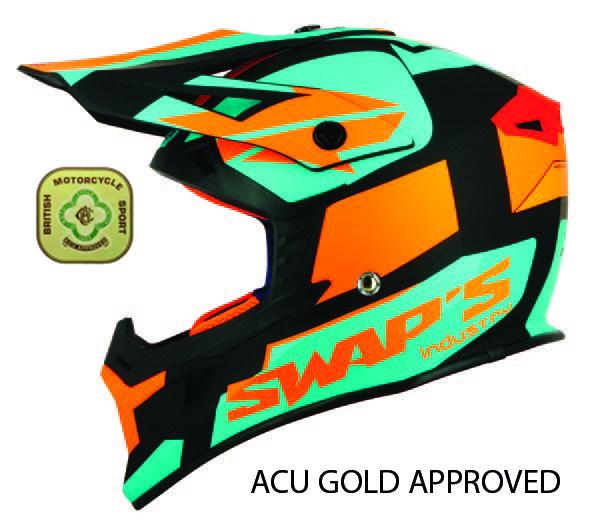 MX HELMET MD 58 BLACK/ORANGE, SWAP'S S818 FULL FACE CSW7G5103, !! ACU GOLD APPROVED !!