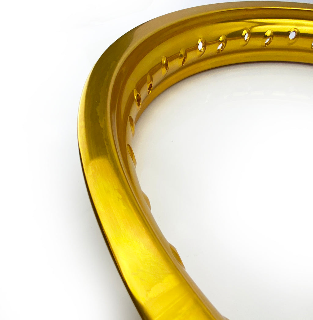 OS - RIM 215 x 18 36H MTX MOTO ALLOY RIM GOLD 85-135 T5 - DAMAGED