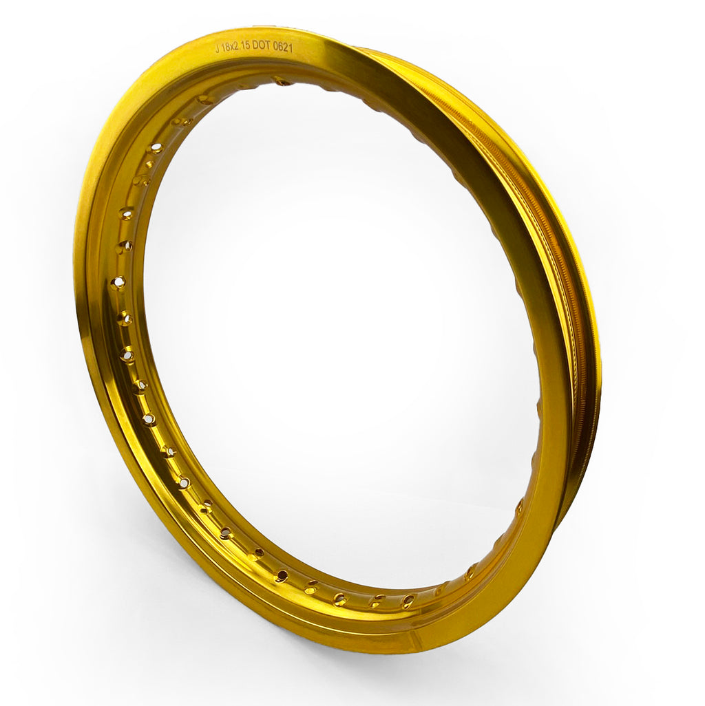 OS - RIM 215 x 18 36H MTX MOTO ALLOY RIM GOLD 85-135 T5 - DAMAGED