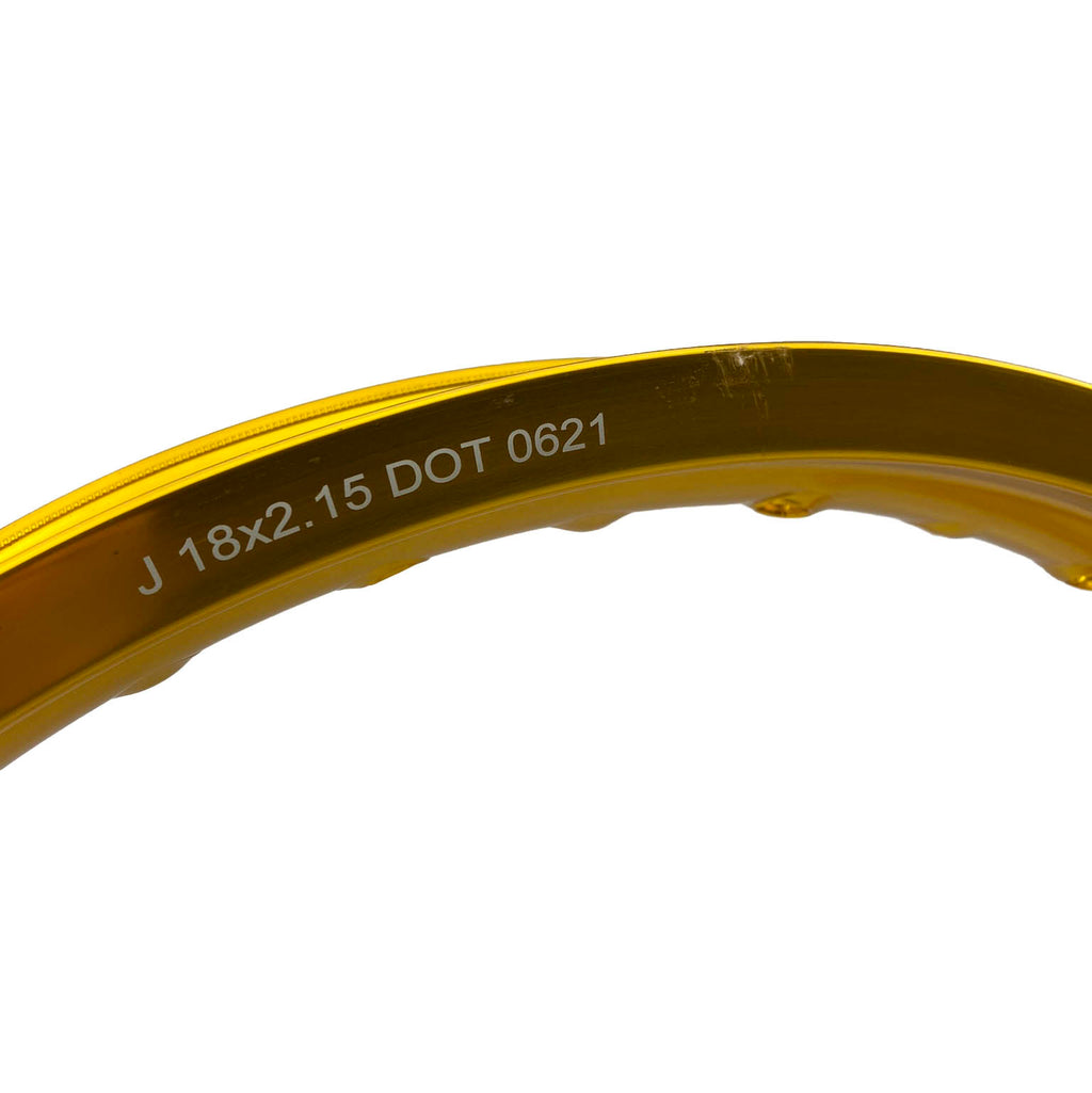 OS - RIM 215 x 18 36H MTX MOTO ALLOY RIM GOLD 85-135 T5 - DAMAGED
