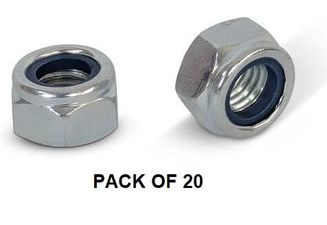 NYLOCK M10 NUT - PACK OF 20 - SLIM M10 x 17mm