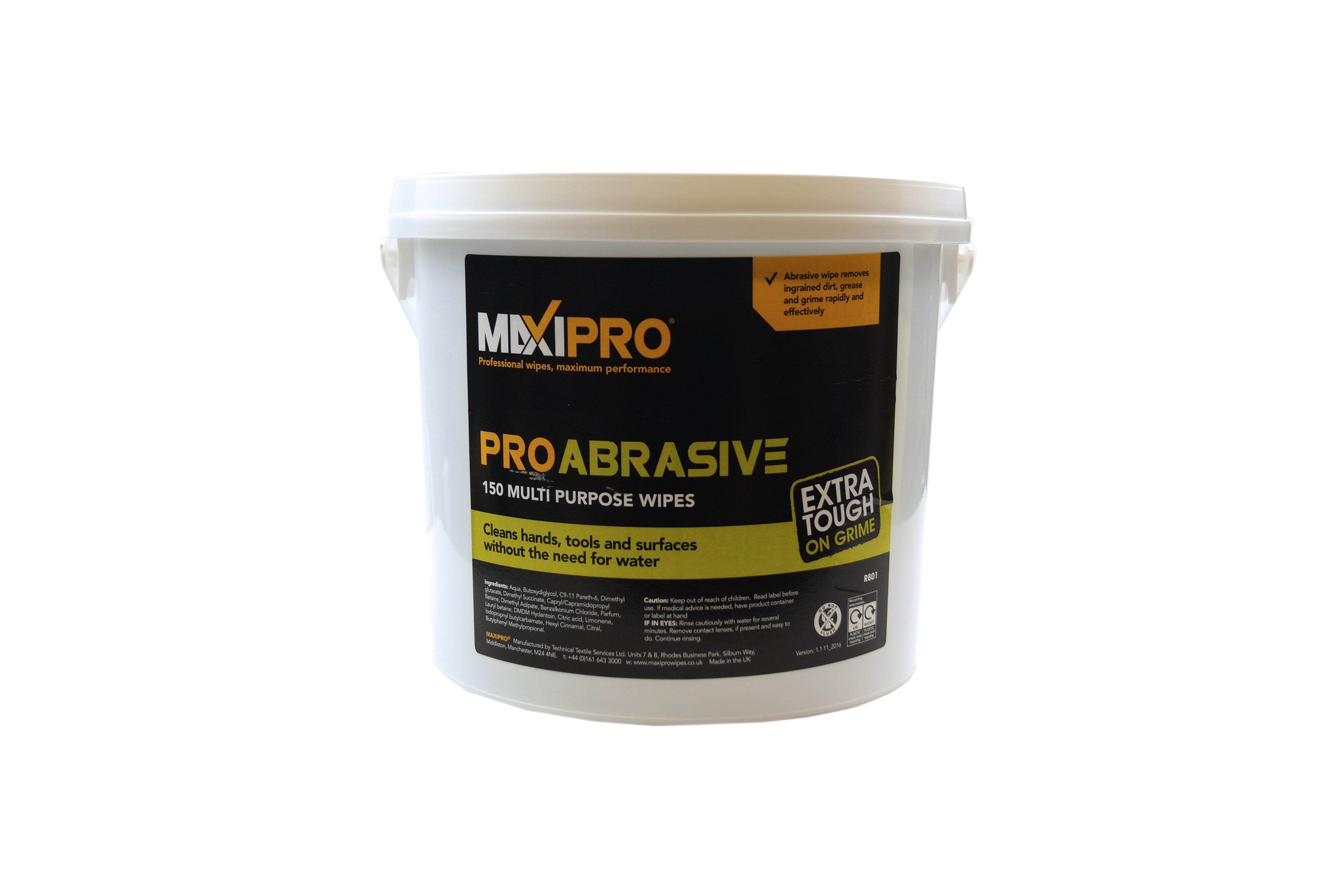 Hand Wipes Abrasive Pack of 150, Orange Abrasive Handy Wipes (150/tub), JAN10 Hand Cleaner