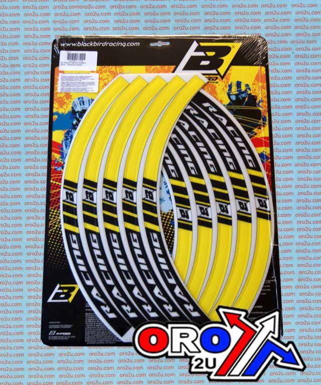 RIM STICKER YELLOW RACING, 5081/40 BLACKBIRD