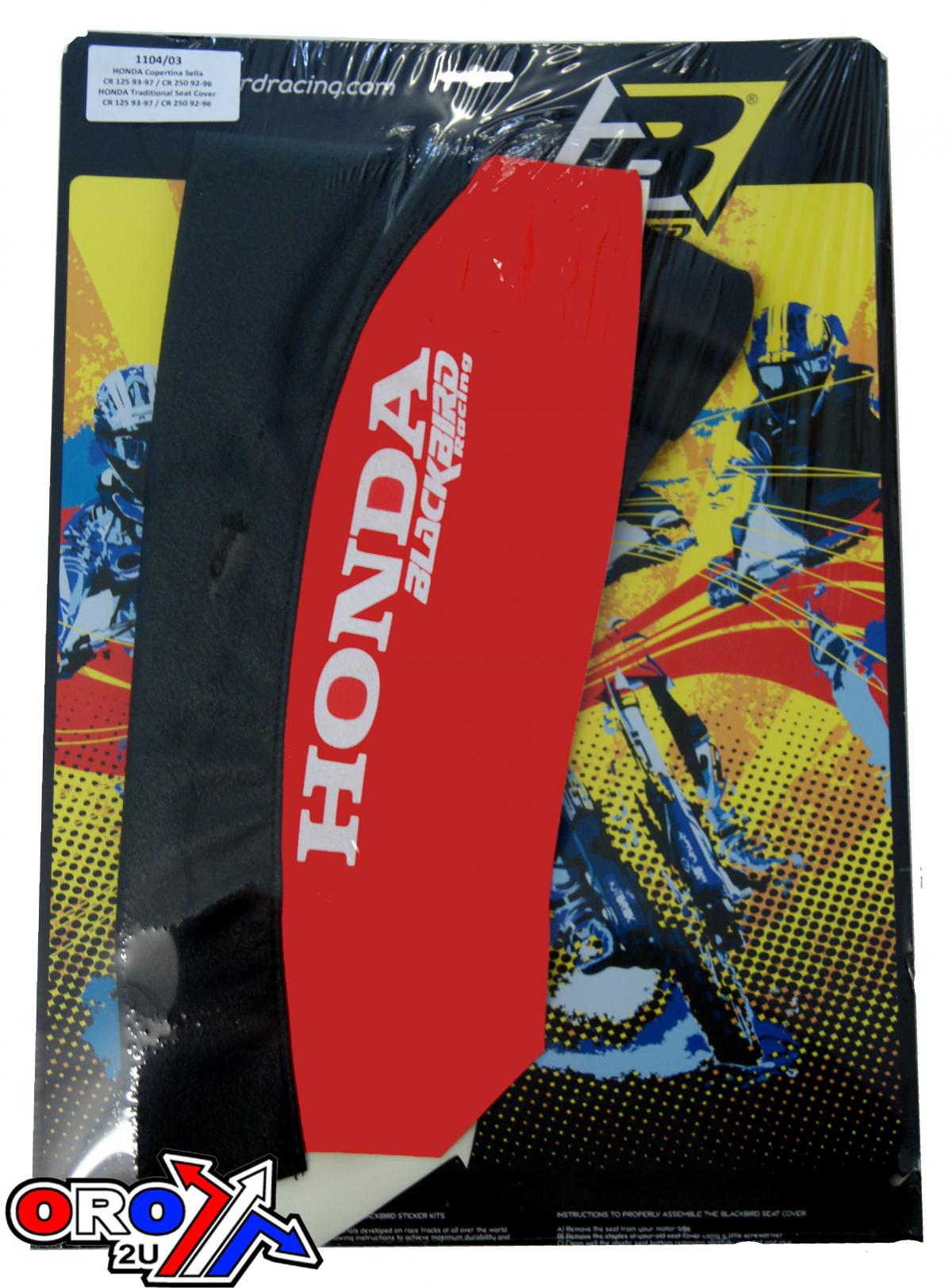 92-97 CR125/CR250 BLACKBIRD, TRADITIONAL SEAT COVER BLK/RED, 1104/03