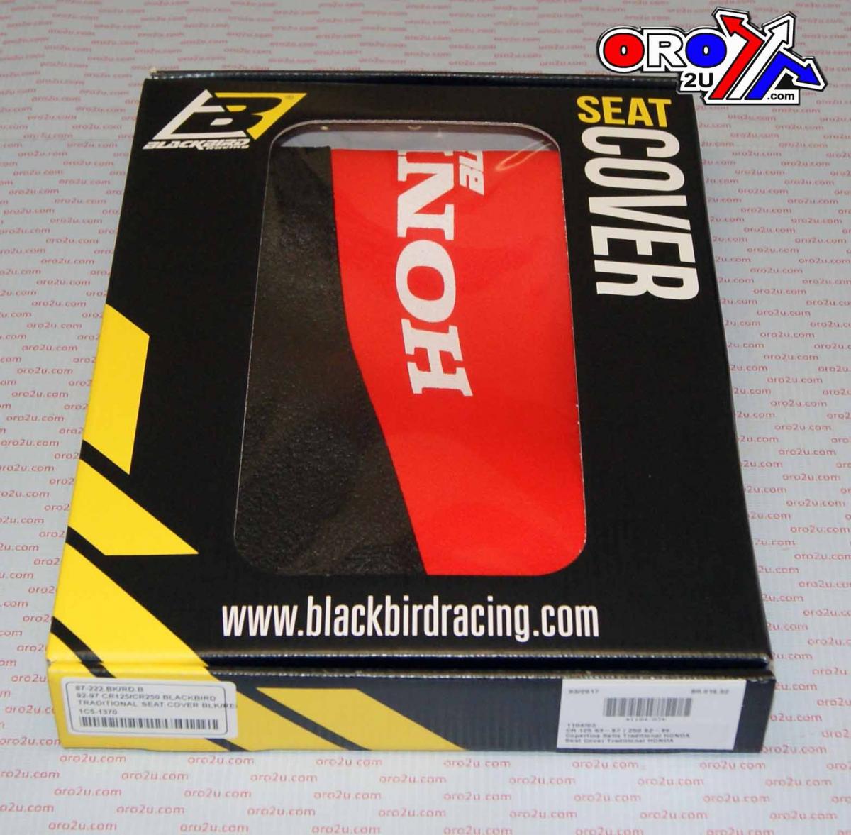 92-97 CR125/CR250 BLACKBIRD, TRADITIONAL SEAT COVER BLK/RED, 1104/03