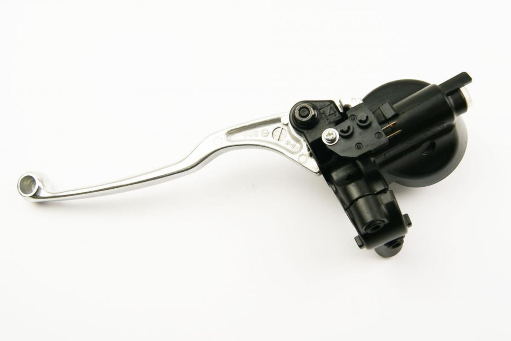 MASTER CYLINDER RETRO 14mm, BLACK BODY WITH SILVER LEVER., 32-1187