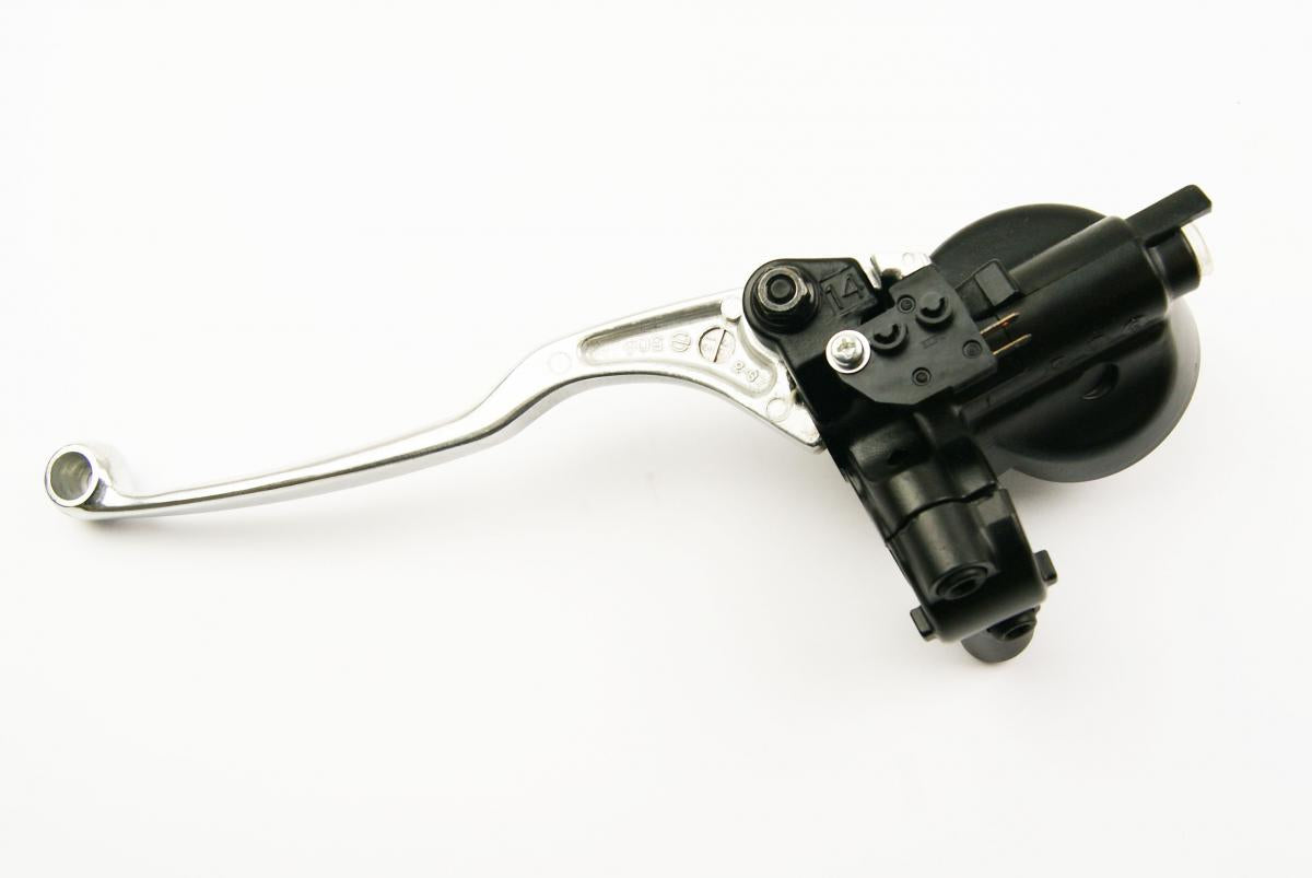 MASTER CYLINDER RETRO 14mm, BLACK BODY WITH SILVER LEVER., 32-1187