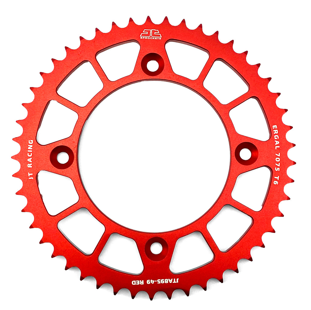 REAR SPROCKET ALLOY RED 441, JTA895.49RED 7075-T6 Aluminium