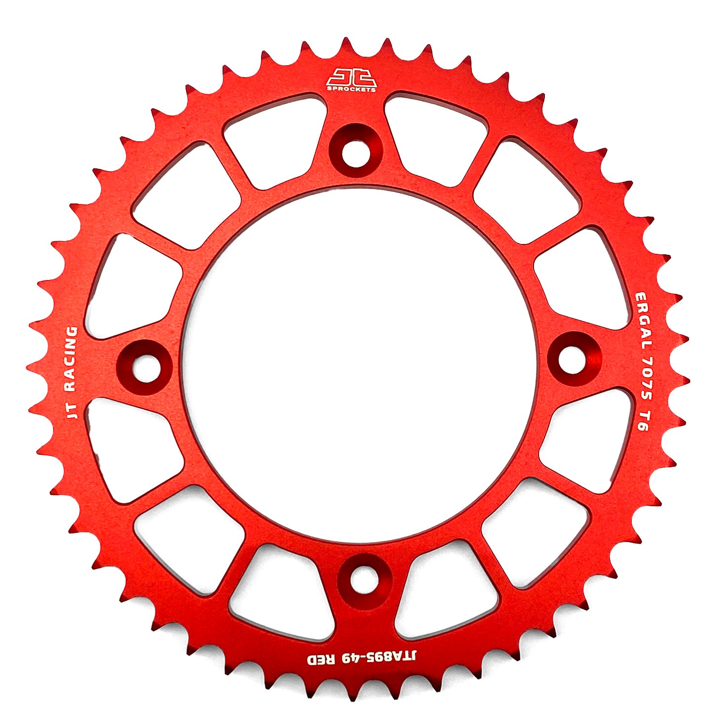 REAR SPROCKET ALLOY RED 441, JTA895.49RED 7075-T6 Aluminium