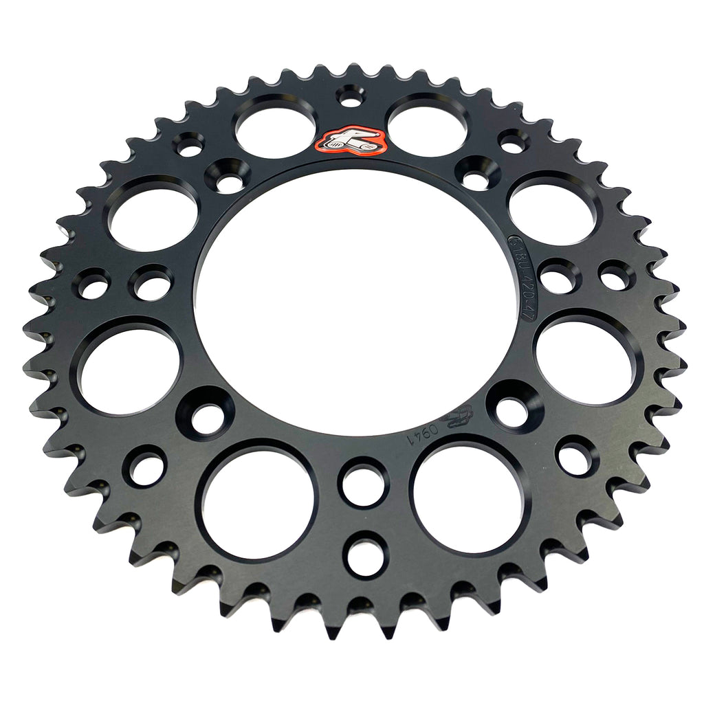 REAR SPROCKET BLACK ALLOY RENTHAL 47T, 2025 GASGAS/HUSQVARNA/KTM, ULTRALITE 518U-420-47GPBK