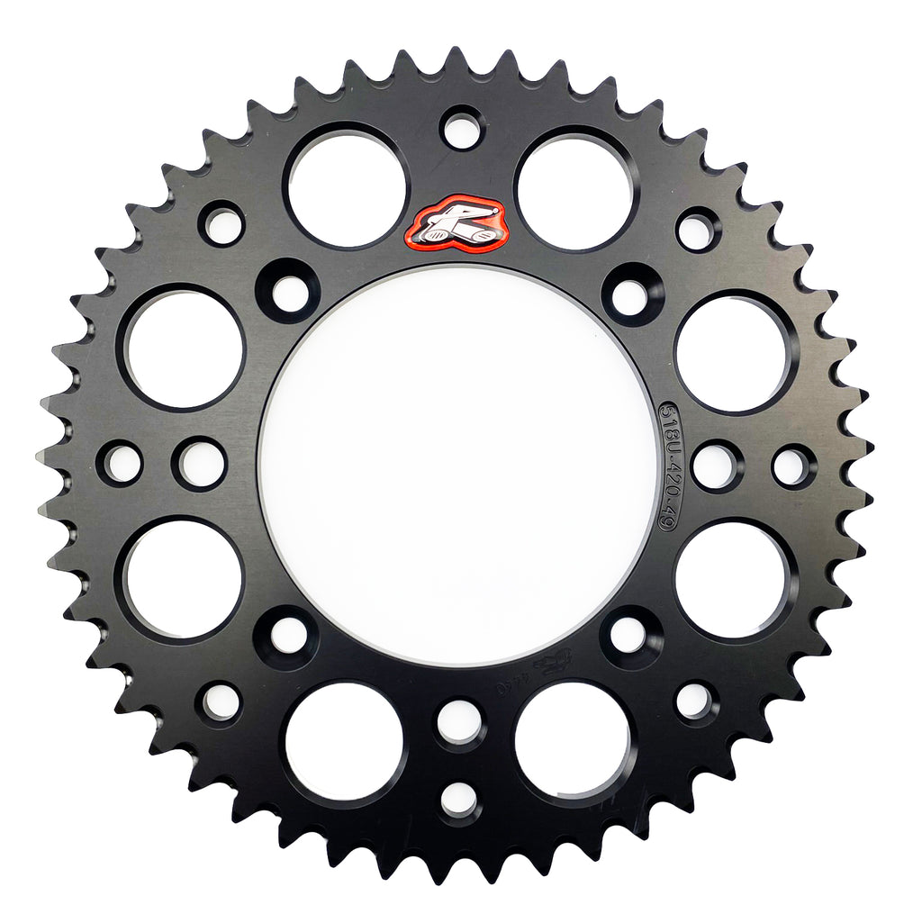 REAR SPROCKET BLACK ALLOY RENTHAL 49T, 2025 GASGAS/HUSQVARNA/KTM, ULTRALITE 518U-420-49GPBK