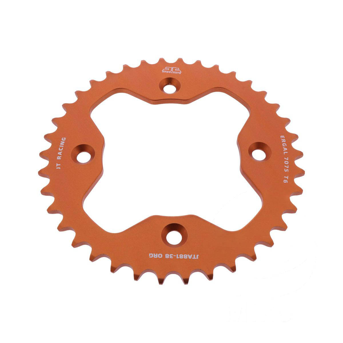 REAR SPROCKET ALLOY ORANGE ATV, JTA881.38ORG 7075-T6 Aluminium