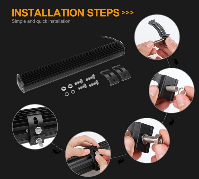 226mm 9 LED SPOT LIGHT BAR 18LED 54W 12V - NO WIRING KIT