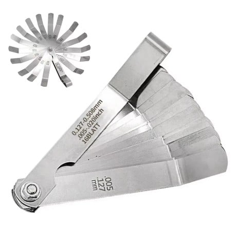 OFFSET FEELER GAUGE 16 FINGERS STAINLESS STEEL 0.127-0.508mm TWIN MARKED